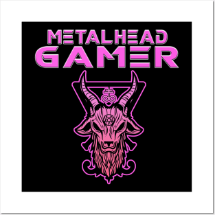 Metalhead Gamer Baphomet Pink Posters and Art